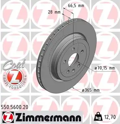 Диск тормозной ZIMMERMANN 550.5600.20