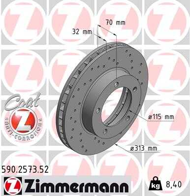 Тормозные диски ZIMMERMANN 590.2573.52