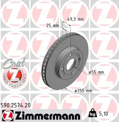 Тормозные диски ZIMMERMANN 590.2574.20