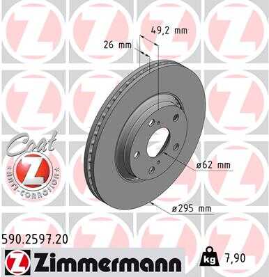 Тормозные диски ZIMMERMANN 590.2597.20