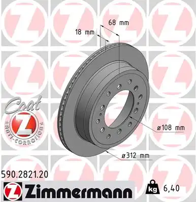 Тормозные диски ZIMMERMANN 590.2821.20