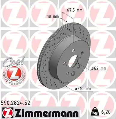Тормозные диски ZIMMERMANN 590.2824.52