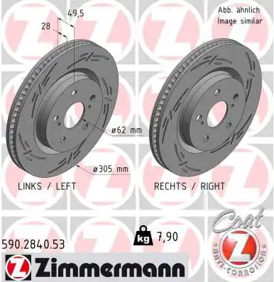 Диск тормозной ZIMMERMANN 590.2840.53