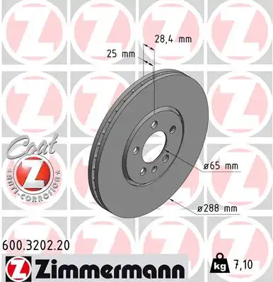 Тормозные диски ZIMMERMANN 600.3202.20