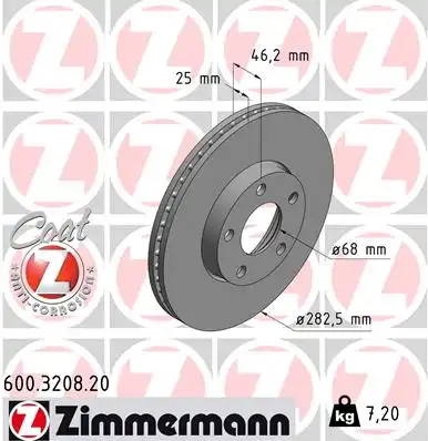 Тормозные диски ZIMMERMANN 600.3208.20
