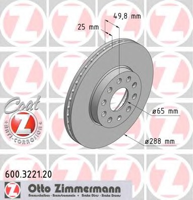 Тормозные диски ZIMMERMANN 600.3221.20