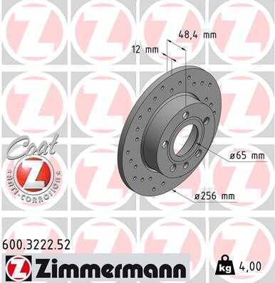 Тормозные диски ZIMMERMANN 600.3222.52