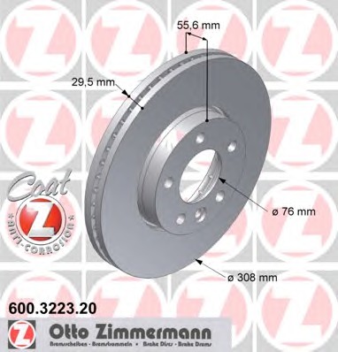 Тормозные диски ZIMMERMANN 600.3223.20