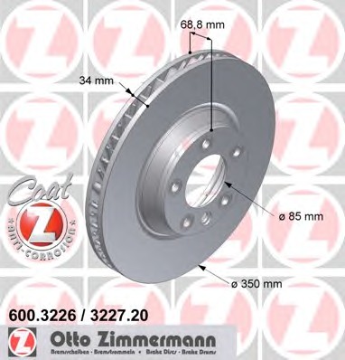 Тормозные диски ZIMMERMANN 600.3226.20