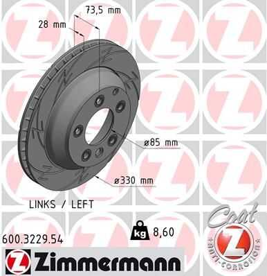 Диск тормозной ZIMMERMANN 600.3229.54