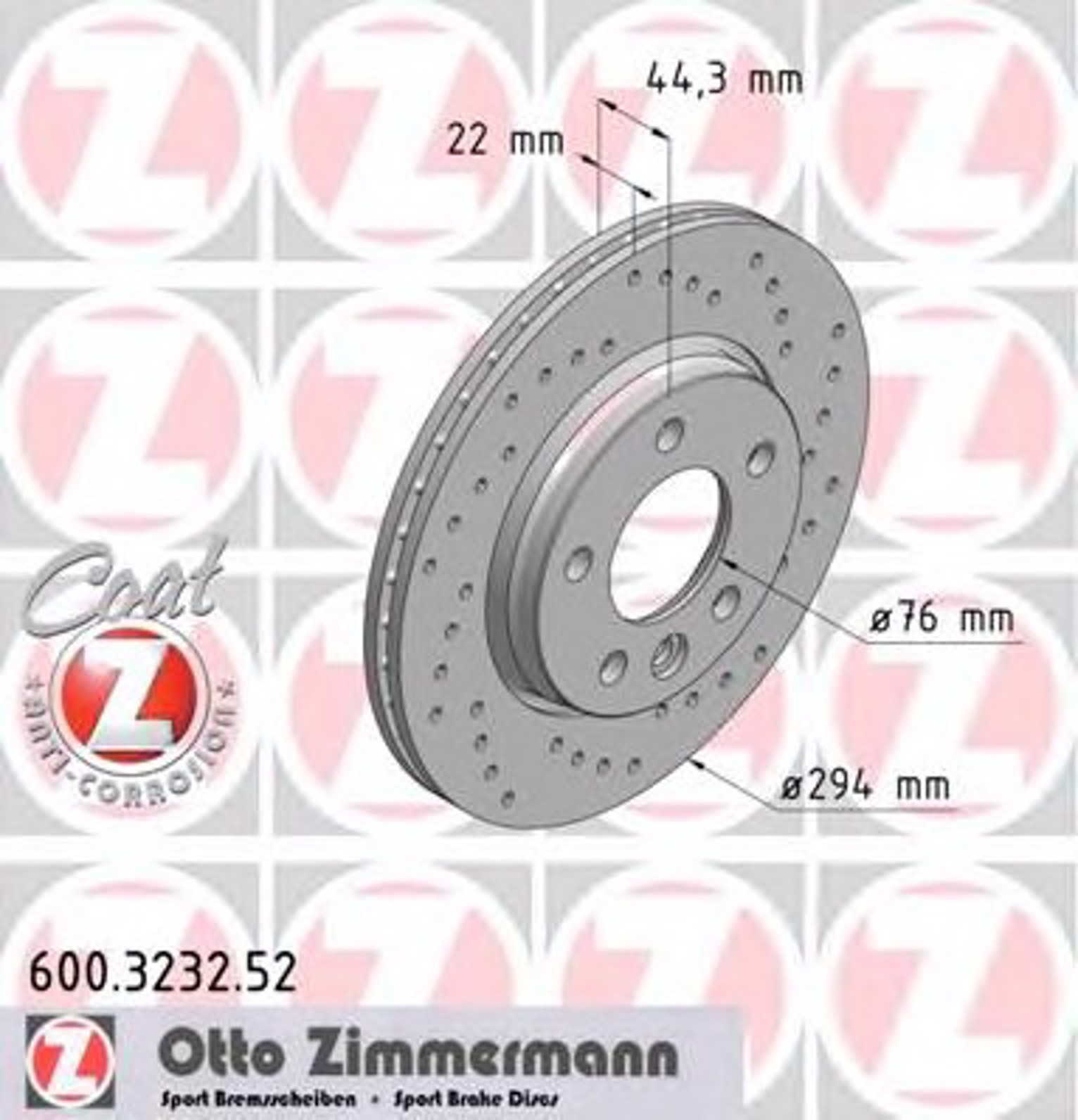 Тормозные диски ZIMMERMANN 600.3232.52