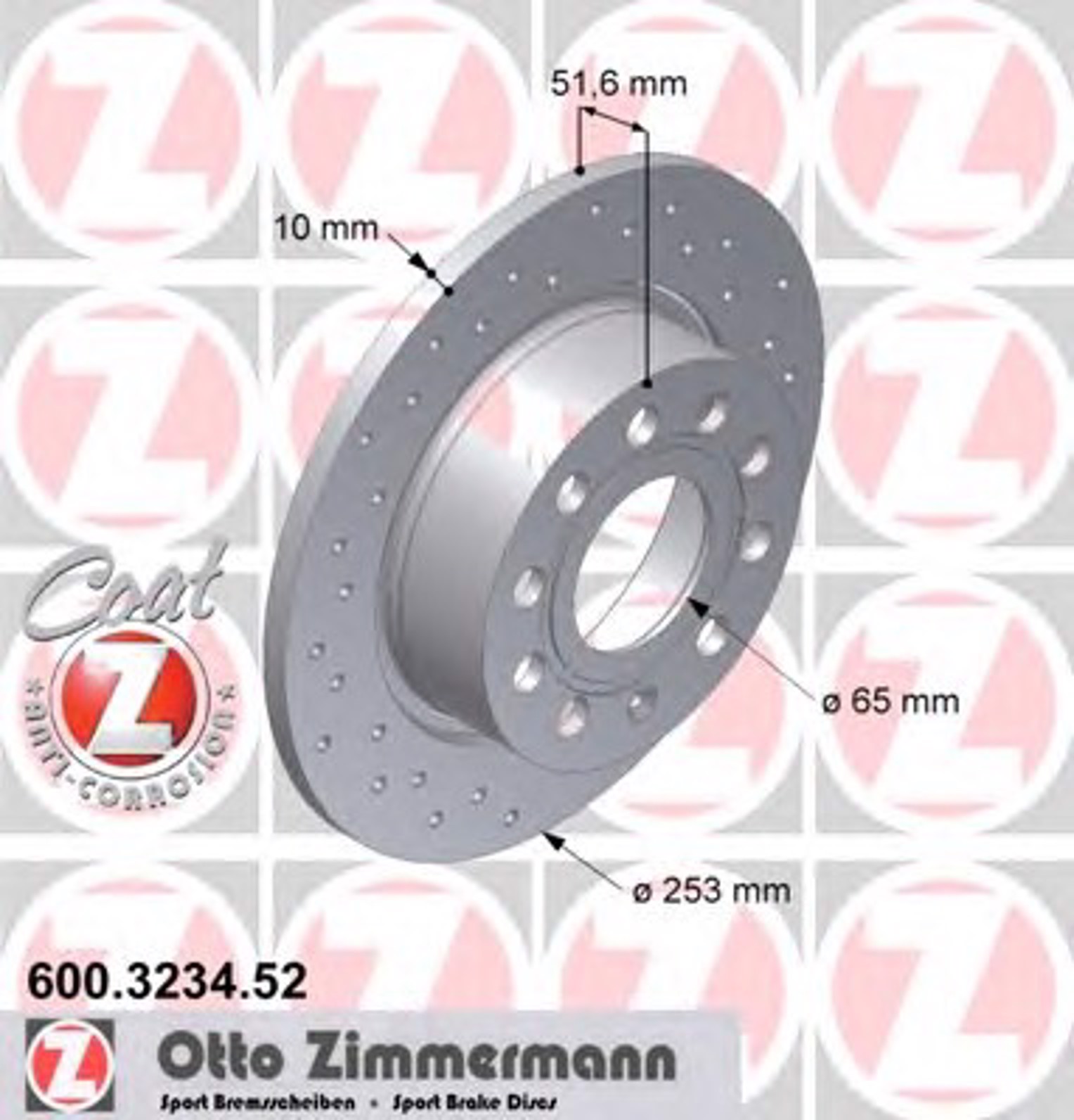 Тормозные диски ZIMMERMANN 600.3234.52