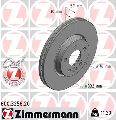 Диск тормозной ZIMMERMANN 600.3256.20