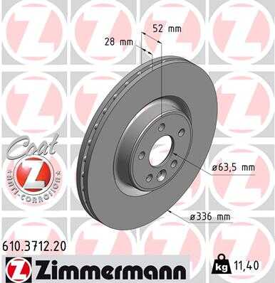 Тормозные диски ZIMMERMANN 610.3712.20