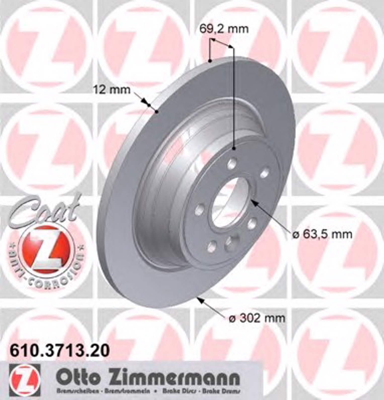 Тормозные диски ZIMMERMANN 610.3713.20