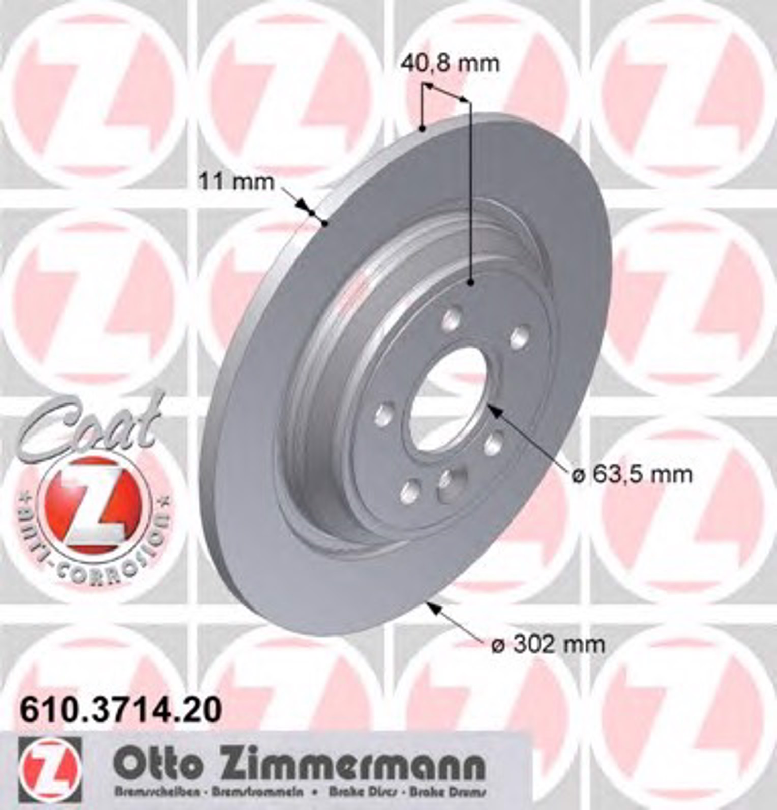 Тормозные диски ZIMMERMANN 610.3714.20