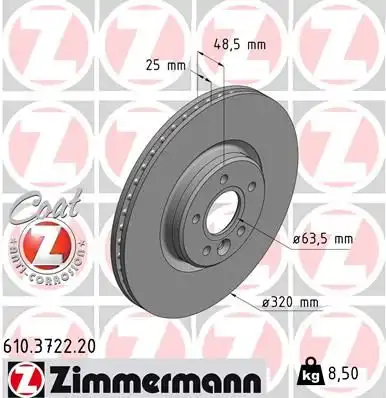 Тормозные диски ZIMMERMANN 610.3722.20