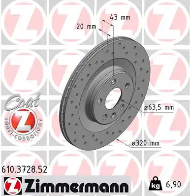 Тормозные диски ZIMMERMANN 610.3728.52