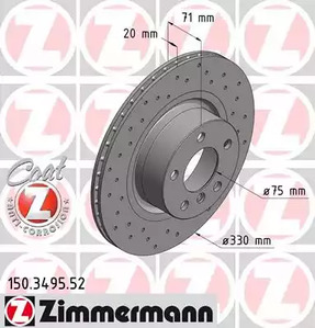 Тормозной диск ZIMMERMANN 150.3495.52