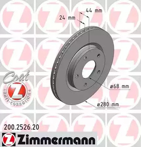 Тормозной диск ZIMMERMANN 200.2526.20