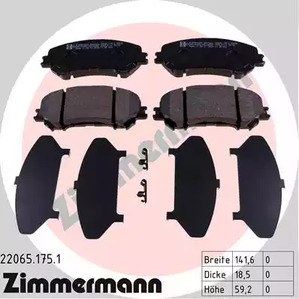 Комплект тормозных колодок дискового тормоза ZIMMERMANN 22065.175.1