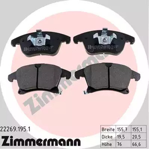 Комплект тормозных колодок дискового тормоза ZIMMERMANN 22269.195.1