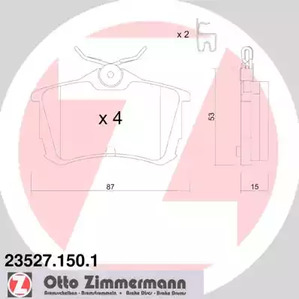 Комплект тормозных колодок дискового тормоза ZIMMERMANN 23527.150.1