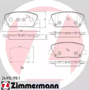 Колодки тормозные дисковые ZIMMERMANN 24915.170.1