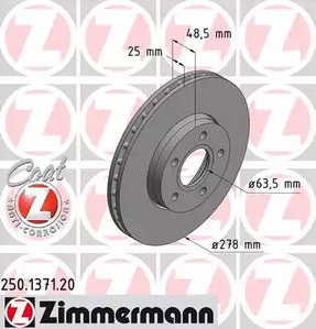 Тормозные диски ZIMMERMANN 250.1371.20