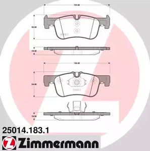 Колодка тормозная дисковая комплект ZIMMERMANN 25014.183.1