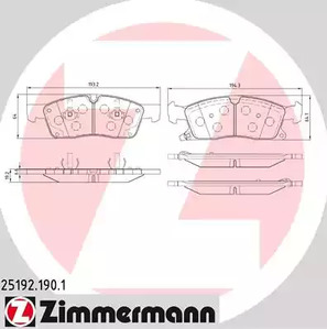 Тормозные колодки ZIMMERMANN 25192.190.1
