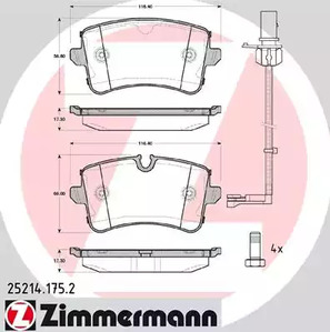 Колодки тормозные ZIMMERMANN 25214.175.2