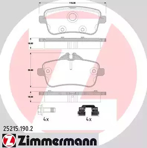 Тормозные колодки ZIMMERMANN 25215.190.2