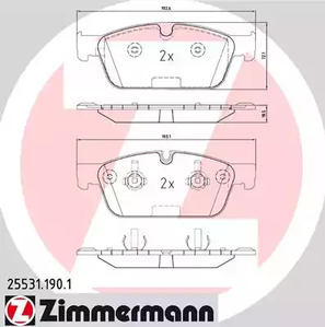 Колодки тормозные дисковые ZIMMERMANN 25531.190.1