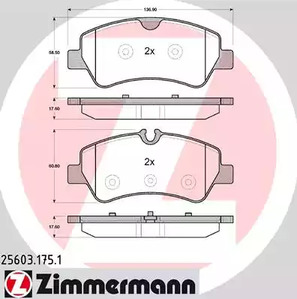 Тормозные колодки ZIMMERMANN 25603.175.1
