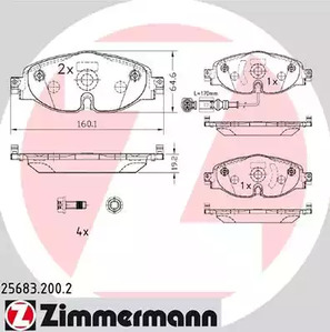 Колодки тормозные дисковые ZIMMERMANN 25683.200.2