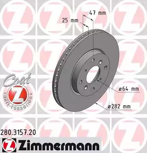 Тормозные диски ZIMMERMANN 280.3157.20