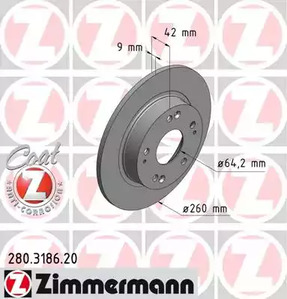 Тормозные диски ZIMMERMANN 280.3186.20