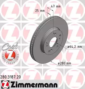 Тормозные диски ZIMMERMANN 280.3187.20