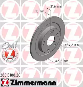 Тормозные диски ZIMMERMANN 280.3188.20