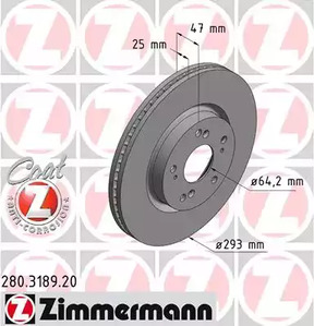 Тормозные диски ZIMMERMANN 280.3189.20