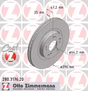 Тормозные диски ZIMMERMANN 280.3176.20