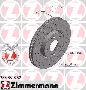 Тормозные диски ZIMMERMANN 285.3513.52