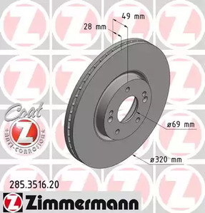 Тормозные диски ZIMMERMANN 285.3516.20