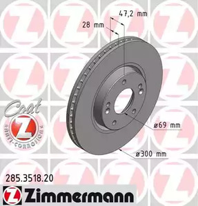 Тормозные диски ZIMMERMANN 285.3518.20