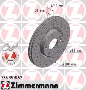 Тормозные диски ZIMMERMANN 285.3518.52