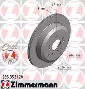 Тормозные диски ZIMMERMANN 285.3521.20