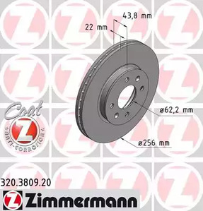 Тормозные диски ZIMMERMANN 320.3809.20