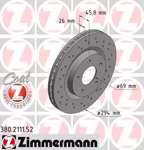 Тормозные диски ZIMMERMANN 380.2111.52