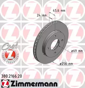 Тормозные диски ZIMMERMANN 380.2166.20